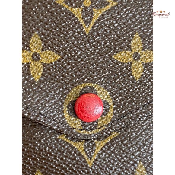 Authentic Louis Vuitton Monogram Coated Canvas Leather Red Josephine Long Wallet - Picture 2 of 14